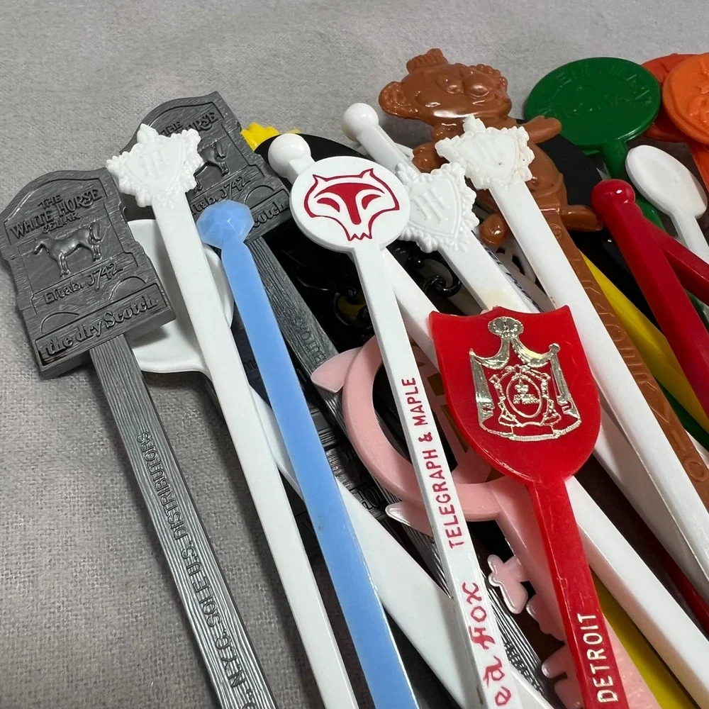 Vintage Swizzle Stick Lot 50+ Travel Hotels Bars White House Disney Trader Vic's